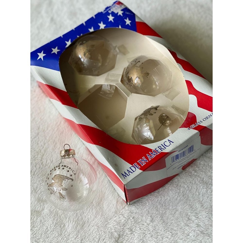 vtg vintage RAUCH glass Made in American eagle ornaments Christmas holiday - Picture 3 of 13